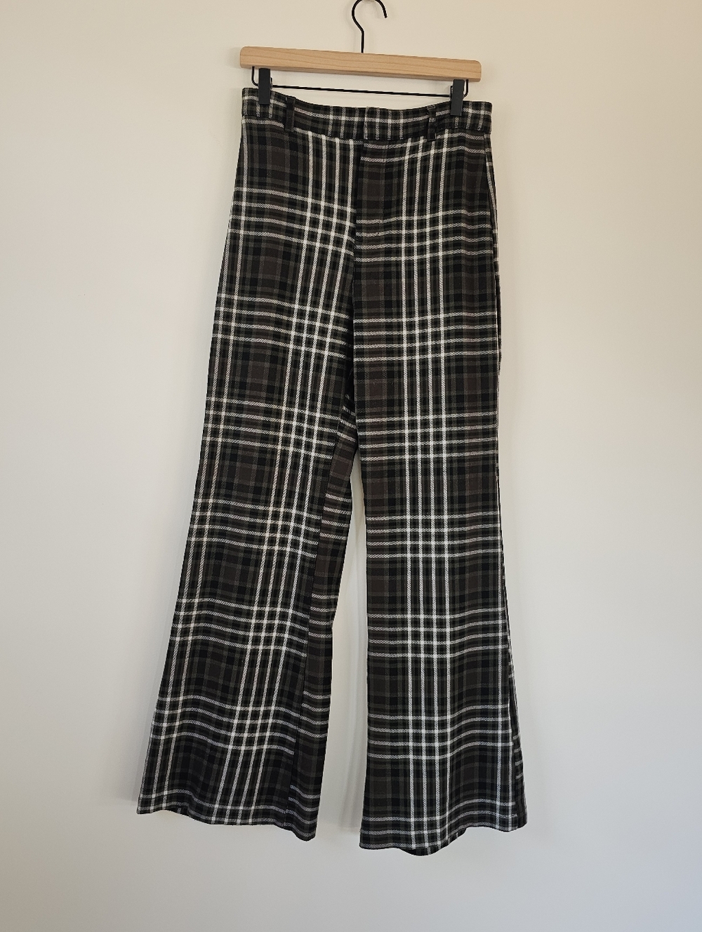 Free People Plaid Jules Pants Green Plaid Wide-Leg Trousers - Picture 5 of 14